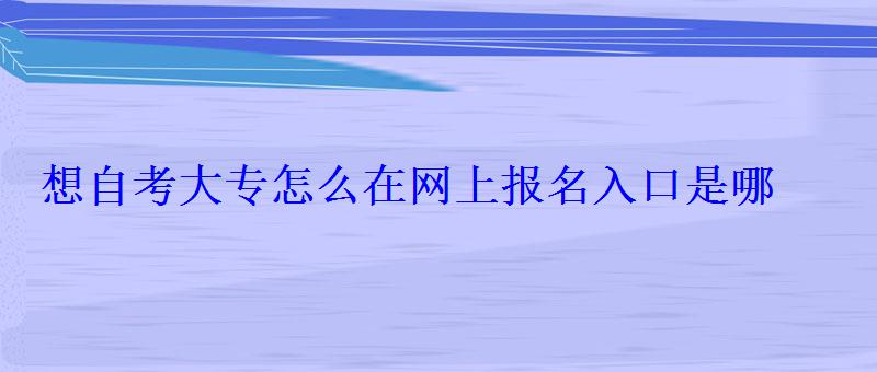 想自考大专怎么在网上报名入口是哪