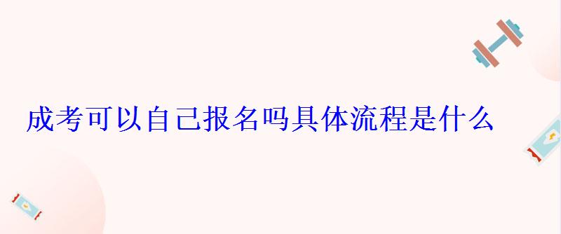 成考可以自己报名吗具体流程是什么