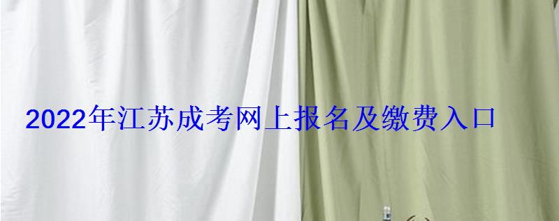 2022年江苏成考网上报名及缴费入口