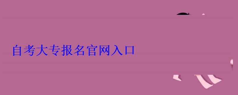 自考大专报名官网入口