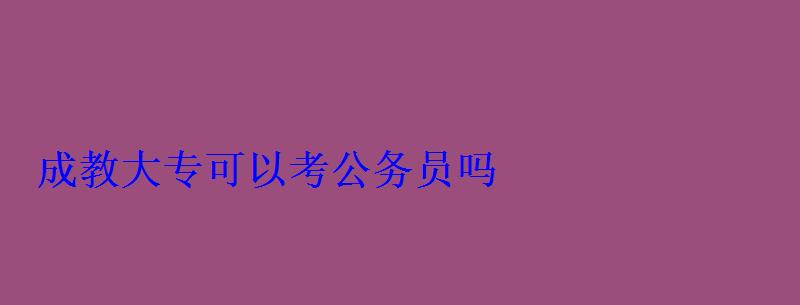 成教大专可以考公务员吗