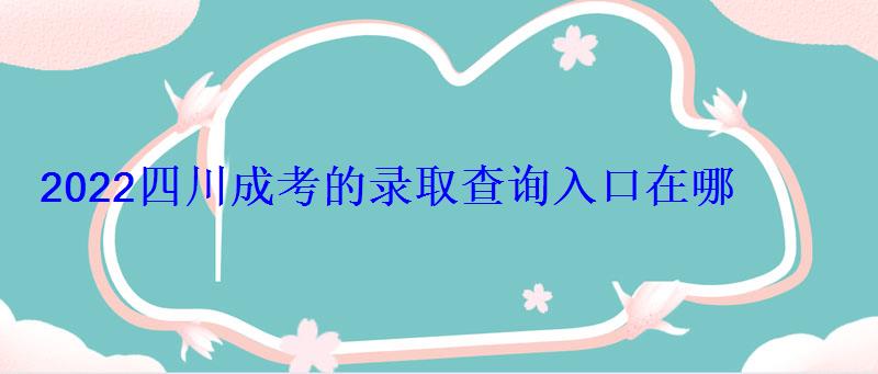 2022四川成考的录取查询入口在哪