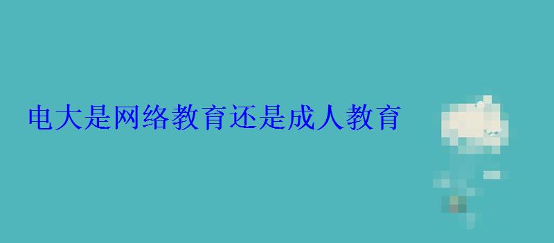 电大是网络教育还是成人教育