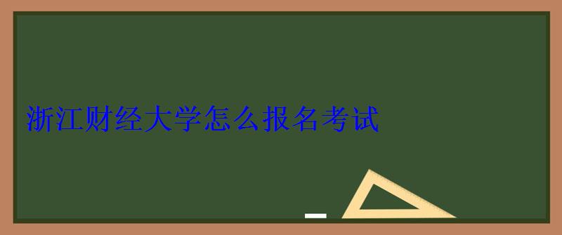 浙江财经大学怎么报名考试