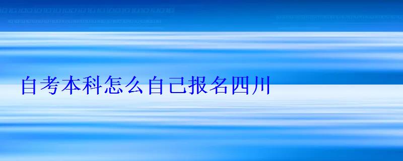 自考本科怎么自己报名四川