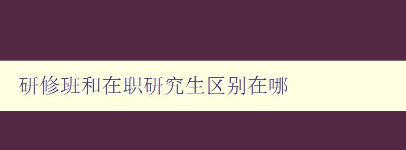 研修班和在职研究生区别在哪 详解两种学习方式的特点与优劣