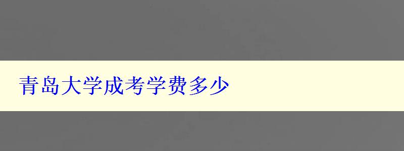 青岛大学成考学费多少