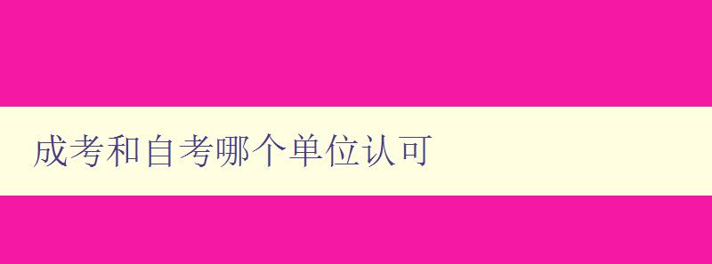 成考和自考哪个单位认可 比较成考和自考的认可情况