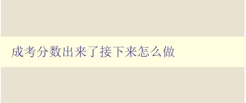 成考分数出来了接下来怎么做 如何制定合理的复习计划