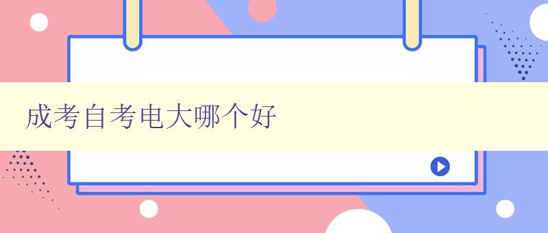 成考自考电大哪个好 选择成人教育的正确方向