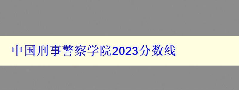 中國刑事警察學(xué)院2024分數(shù)線