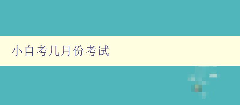 小自考几月份考试 考试时间安排及备考建议