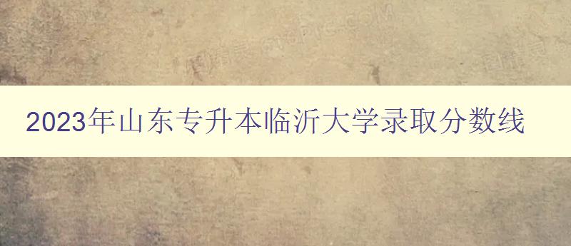 2023年山东专升本临沂大学录取分数线