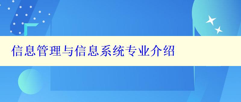 信息管理與信息系統(tǒng)專業(yè)介紹