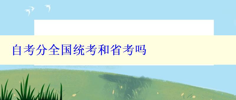 自考分全國(guó)統(tǒng)考和省考嗎