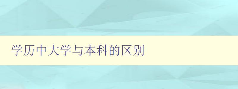 学历中大学与本科的区别 详解大学和本科的不同点