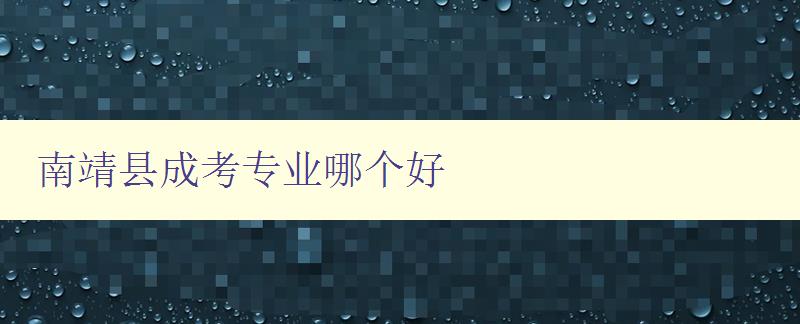 南靖县成考专业哪个好 详解南靖县成考各专业优劣比较