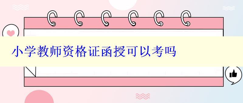 小学教师资格证函授可以考吗