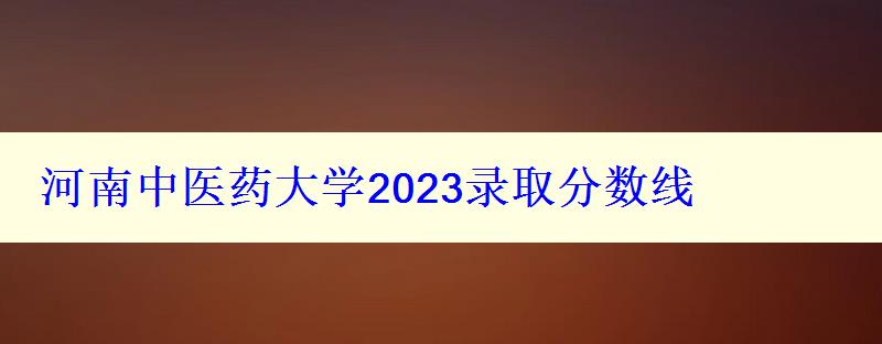 河南中醫(yī)藥大學2024錄取分數(shù)線