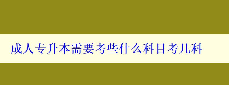 成人专升本需要考些什么科目考几科