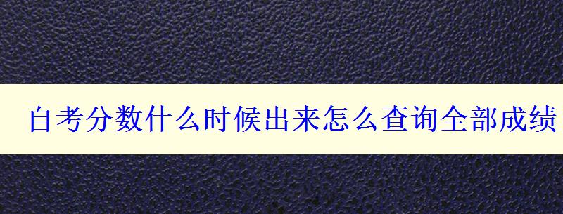 自考分數(shù)什么時候出來怎么查詢?nèi)砍煽?   style=