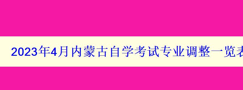 2024年4月內(nèi)蒙古自學(xué)考試專業(yè)調(diào)整一覽表