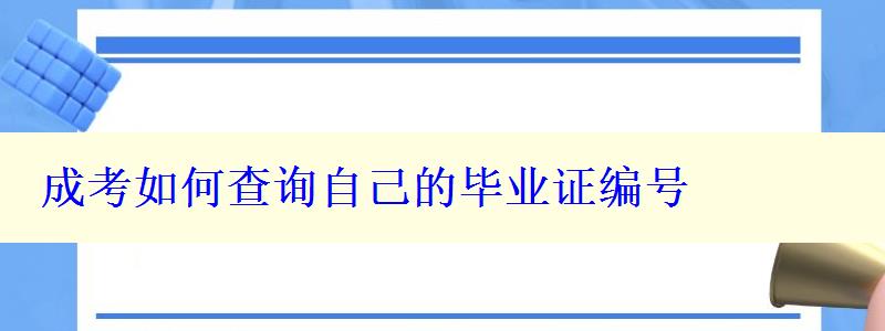 成考如何查询自己的毕业证编号