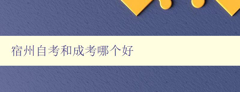 宿州自考和成考哪个好 比较宿州自考和成考优缺点