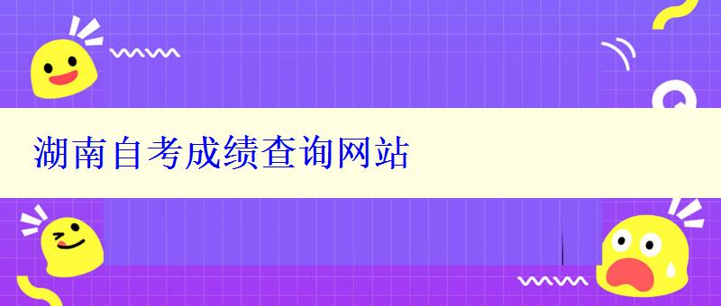 湖南自考成绩查询网站