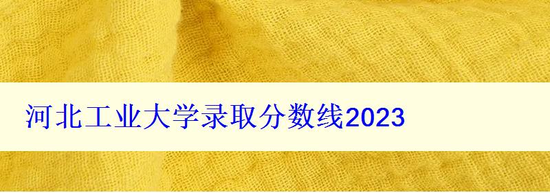 河北工业大学录取分数线2024