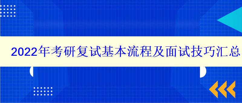 2024年考研復(fù)試基本流程及面試技巧匯總