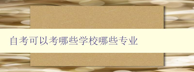 自考可以考哪些学校哪些专业 自考报名指南