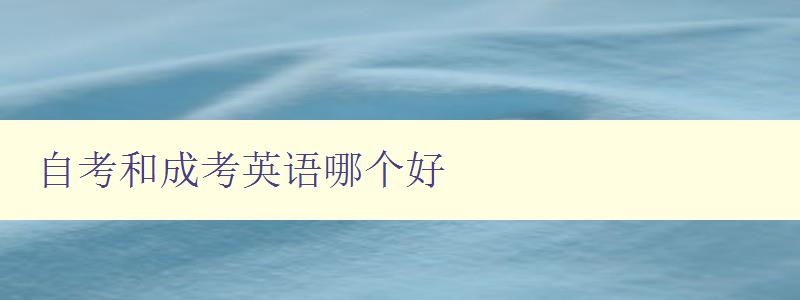 自考和成考英语哪个好 比较自考和成考英语学习的优缺点