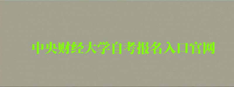 中央财经大学自考报名入口官网（中央财经大学自考报名入口官网）