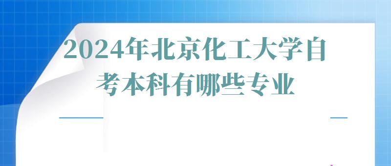 2024年北京化工大学自考本科有哪些专业